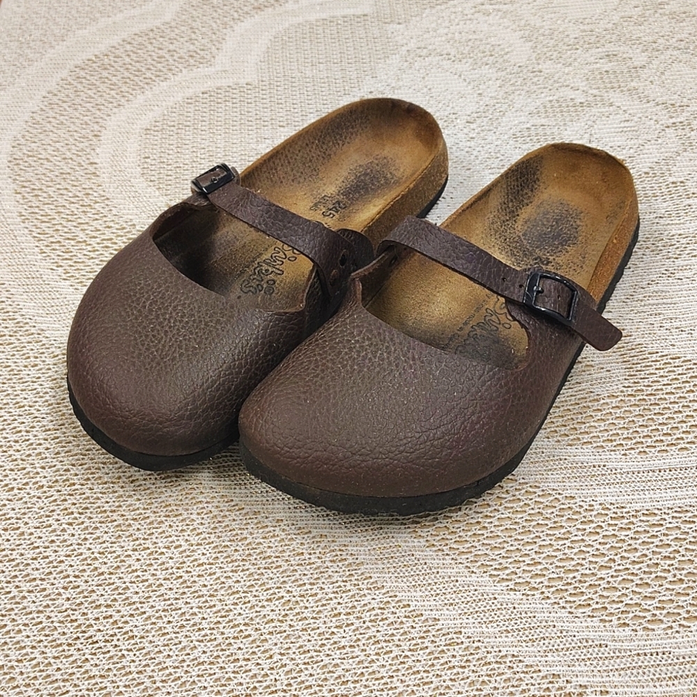 Birkenstock Brown Leather Mules